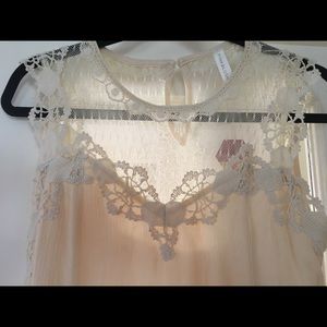 NWT! PinkBlush White lace and cream dress.